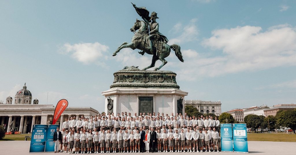 Das Olympic Team Austria im Gruppenfoto bei der Verabschiedung in Wien